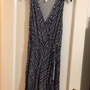 Sleeveless Faux Wrap Summer Dress